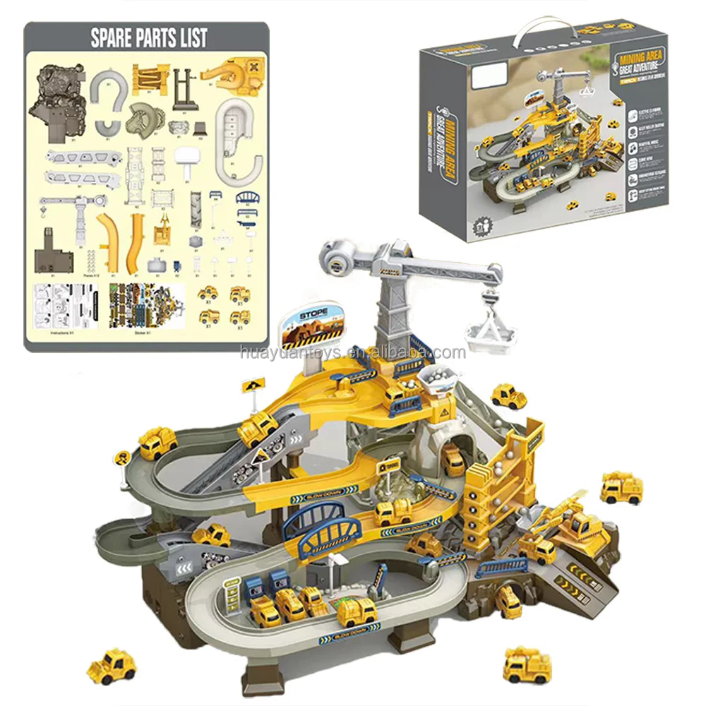 Educational Great Adventure Series Assembly Electric Engineering Vehicle Slot Set Toy