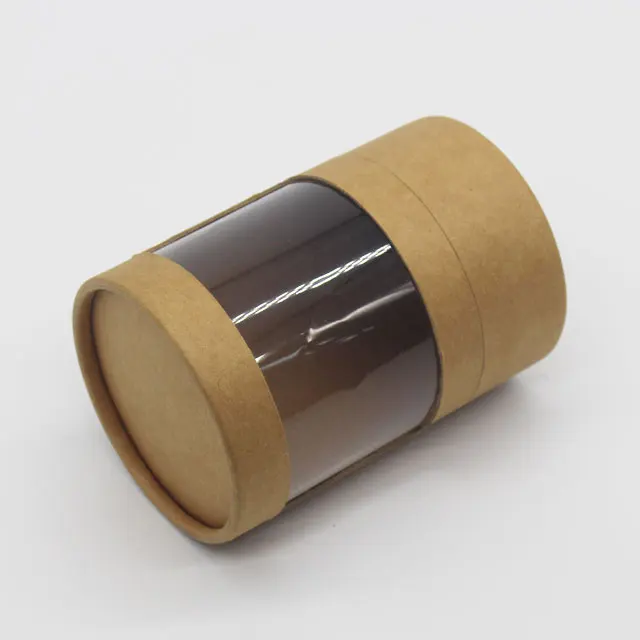 Recyclable Craft Cardboard Boxes Biodegradable Paper Kraft Packaging Tubes with clear Window