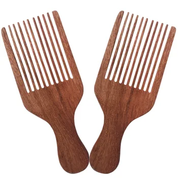 Attractive design recyclable customized logo for hair partition wood hair pick afro comb