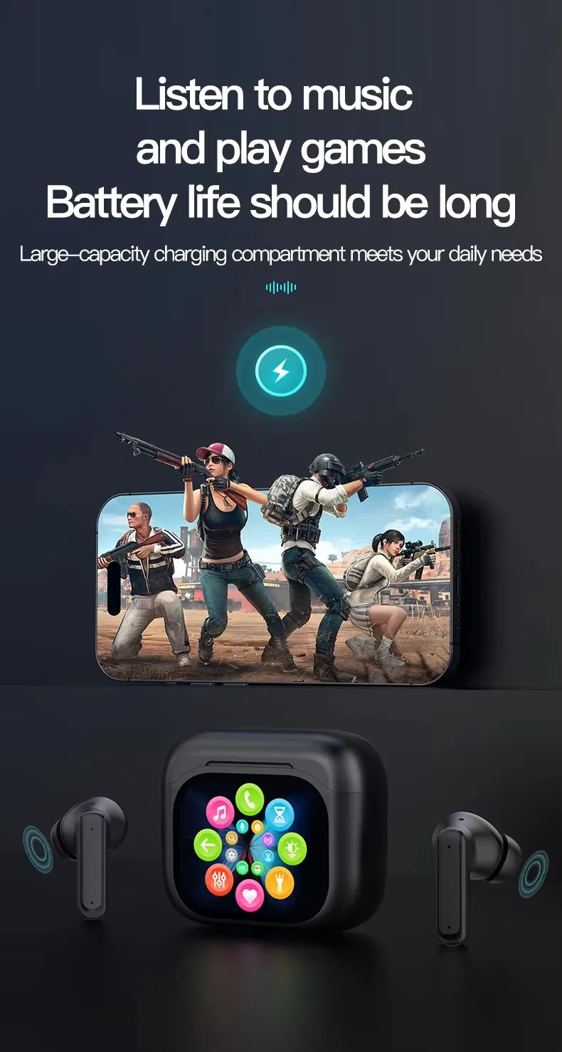 Most Popular BY-16 Sport Game Earphone BY16 Low Delay Gaming Headset TWS Earphones & Headphones LED Screen Touch Gaming Headsets