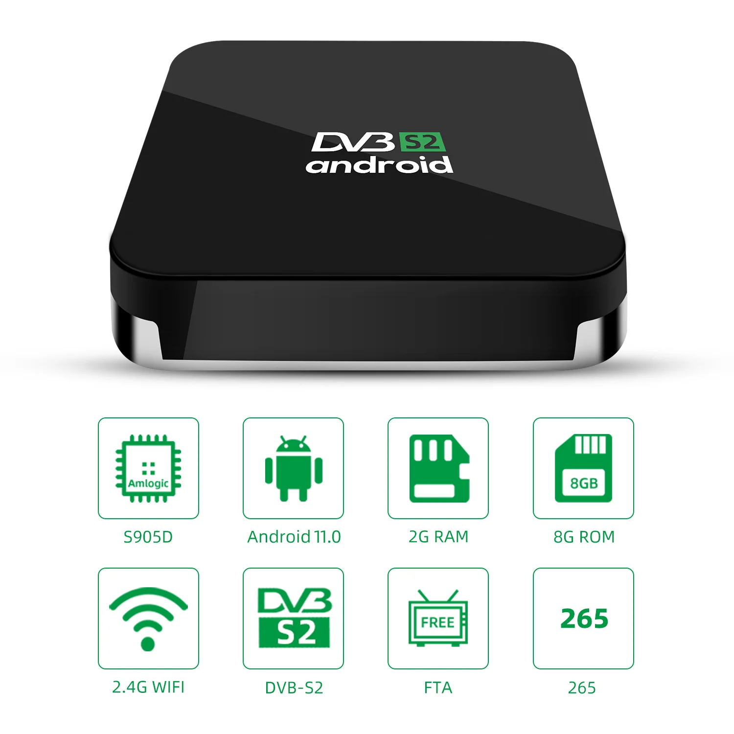 Advanced Amlogic S905X3 Internet OTT Satellite Hybrid  2GB 16GB TV Receiver 4K Full HD Android DVB S2  HD Smart Android TV Box