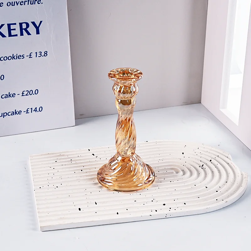 product european style glass candle holder for candlestick wedding home decoration table suitable for both sides candle holders-7