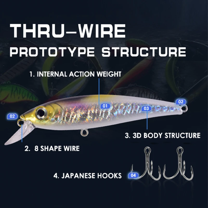 Taser River Lake Fishing Minnow Lure Big Game Sinking Minnow Japan Jigging  Lure Fishing Accessories Wholesale Hard Fishing Lures