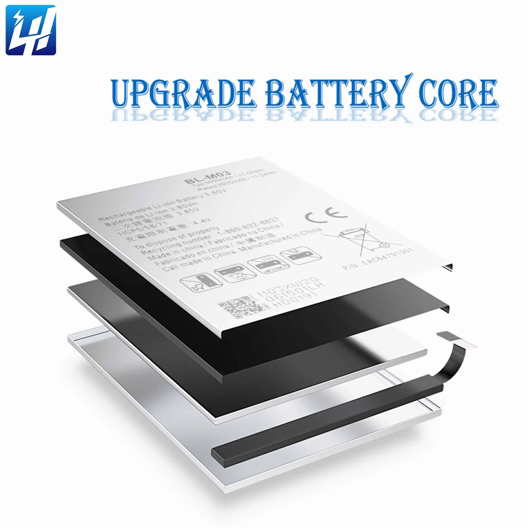 Vvsialeek BL-01 - Batería De Repuesto Compatible Con LG K20 2019 K8+ LM-X120EMW LM-X120 Con Kit De Herramientas