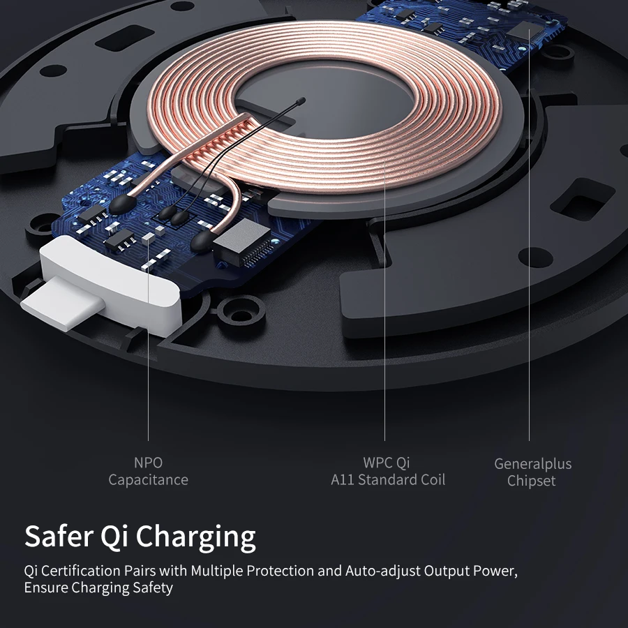 Xfanic W101-02 15 Вт Беспроводное зарядное устройство 10 Вт беспроводной телефон зарядное устройство Cargador Inalámbrico для устройств Qi сертификат зарядного устройства