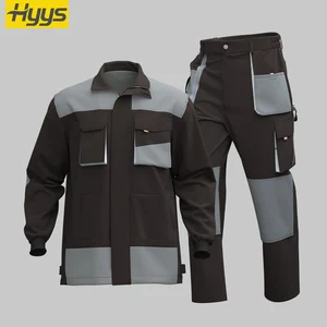 Professional Safety Workwear Jacket and Pants Construction Work Uniforms Coveralls Maintenance Workwear Clothes Custom Logo Size