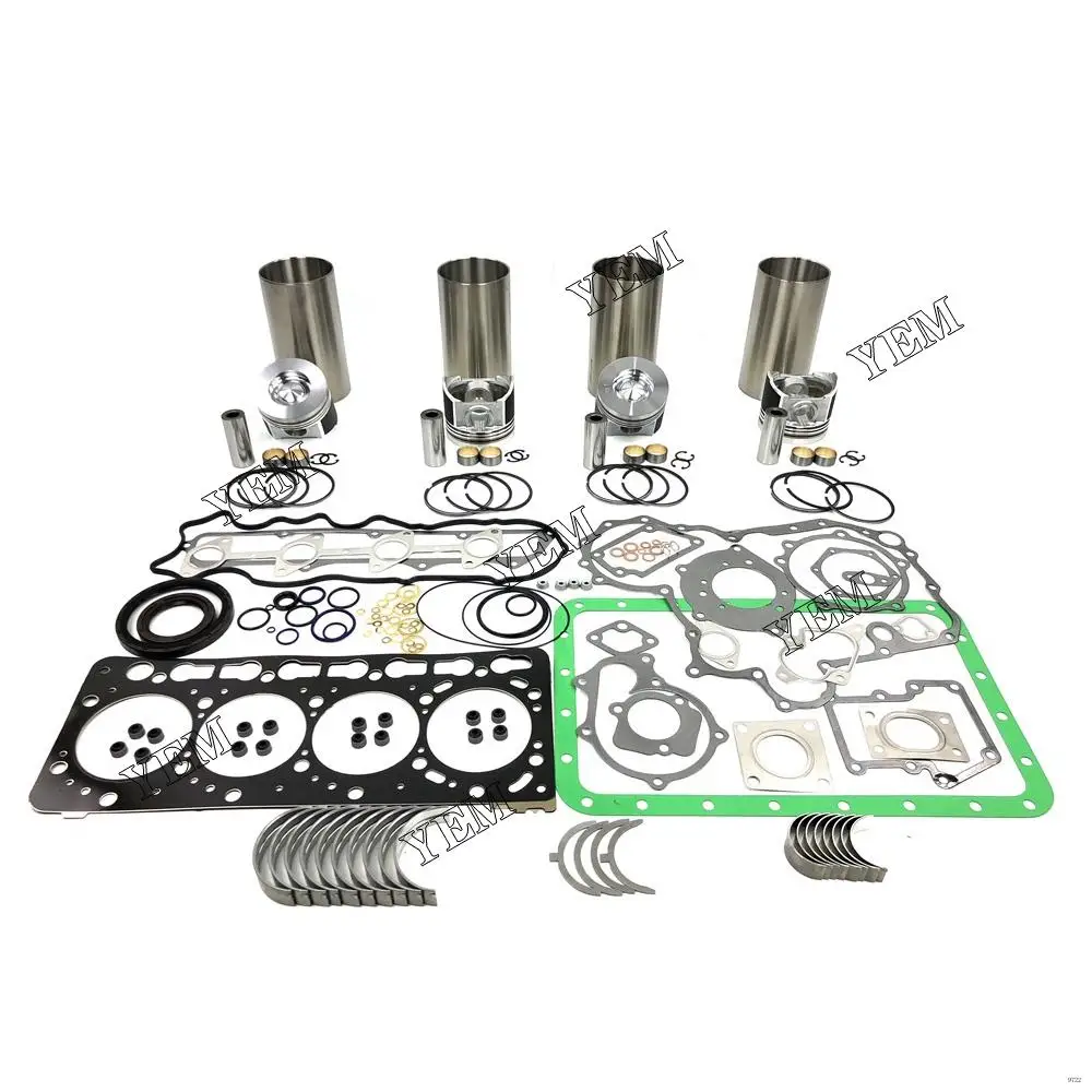 V3800 Rebuild Kit With Bearings Piston Ring Liner Cylinder Gaskets Bearings Piston for Kubota