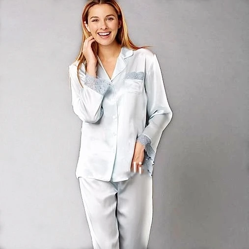 100% Women Luxury Nightwear Pajamas Jumpsuit Long Sleeves Solid Color Customer Design Pyjamas Nuisette Sexy - Buy 100% Pyjama Long Sleeve Home Couple Pajamas,Jumpsuit Bedgown Luxury Comfortable Breathable,Colorful