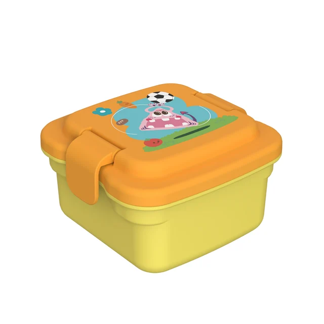 Children lunch box food storage box fruit container with buckle lock and lovely printing pattern