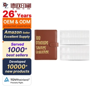 Custom A5 PU Leather Money Saving Cash Envelopes Budget Binder Expense Planner Sheets Organizer