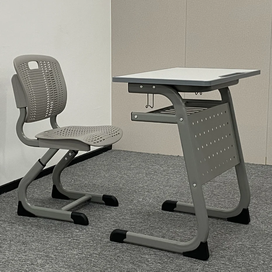 School Desk and Chair Set Primary Single Reading Study Metal Student Modern School Bench and Desk College Furniture