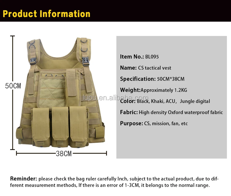 Multifunctional Tactical Vest Equipment Supplies Black Security