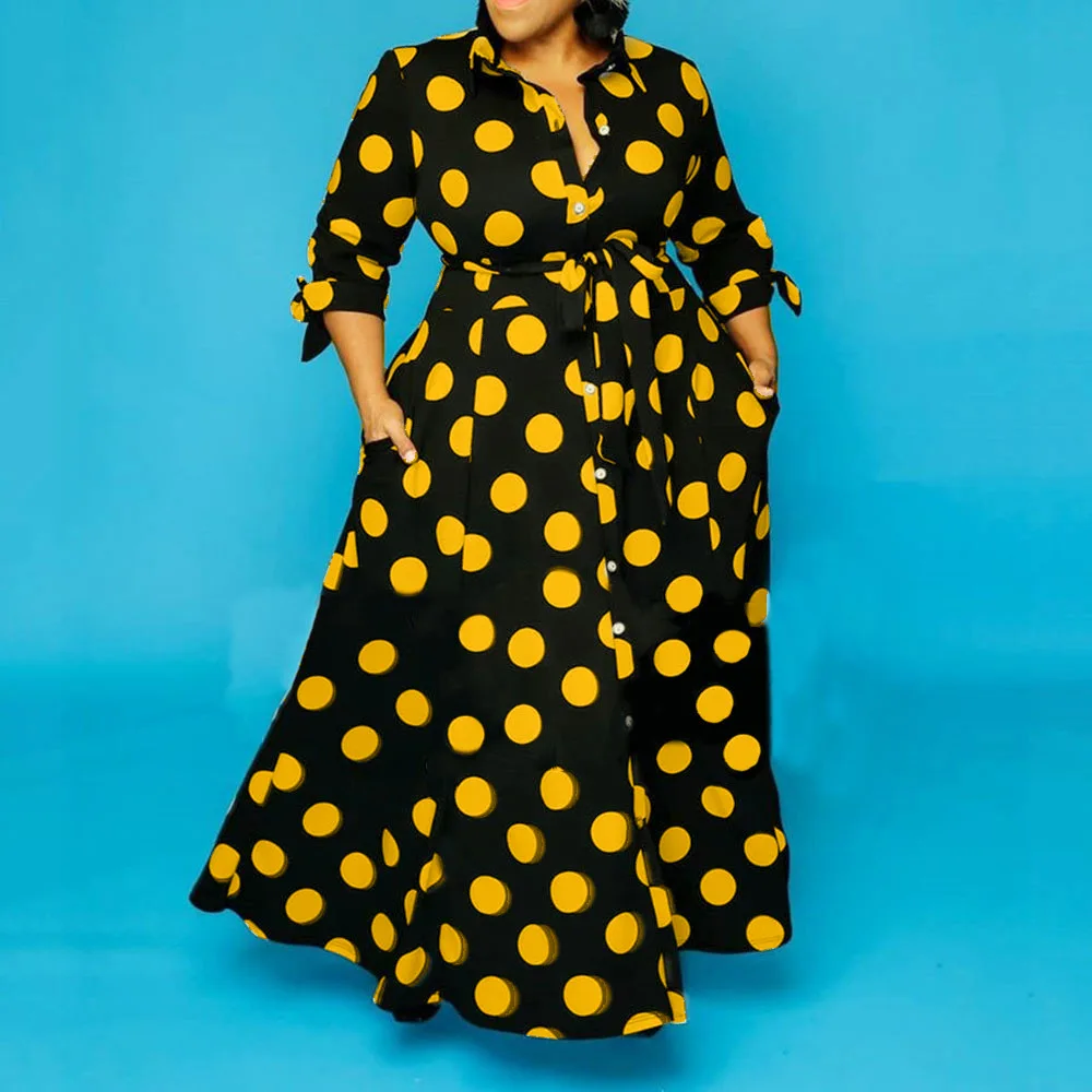 Plus Size Spring Outfits With Polka Dot Tops