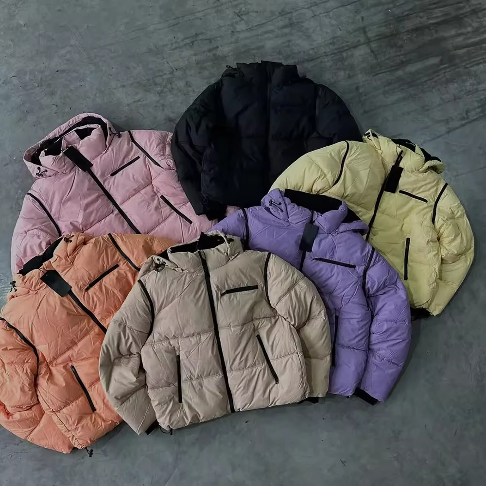 Custom Men' S Logo Cotton Puff Jaket Designer Winter Bubble Padded Coat Down Black Polyester Outdoor Puffer Jacket for Men gallery 6