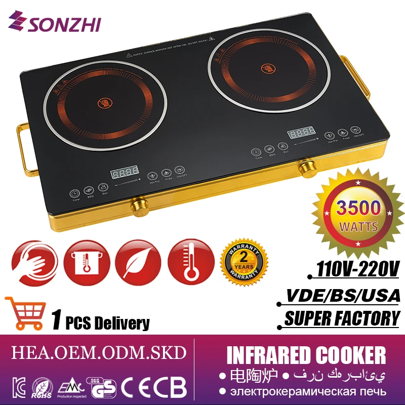 SZ8019 Double burner  Infrared Cooker Factory OEM ODM SKD CKD  Electric Infrared Cooker Infrared Electric 3500W Induction Cooker