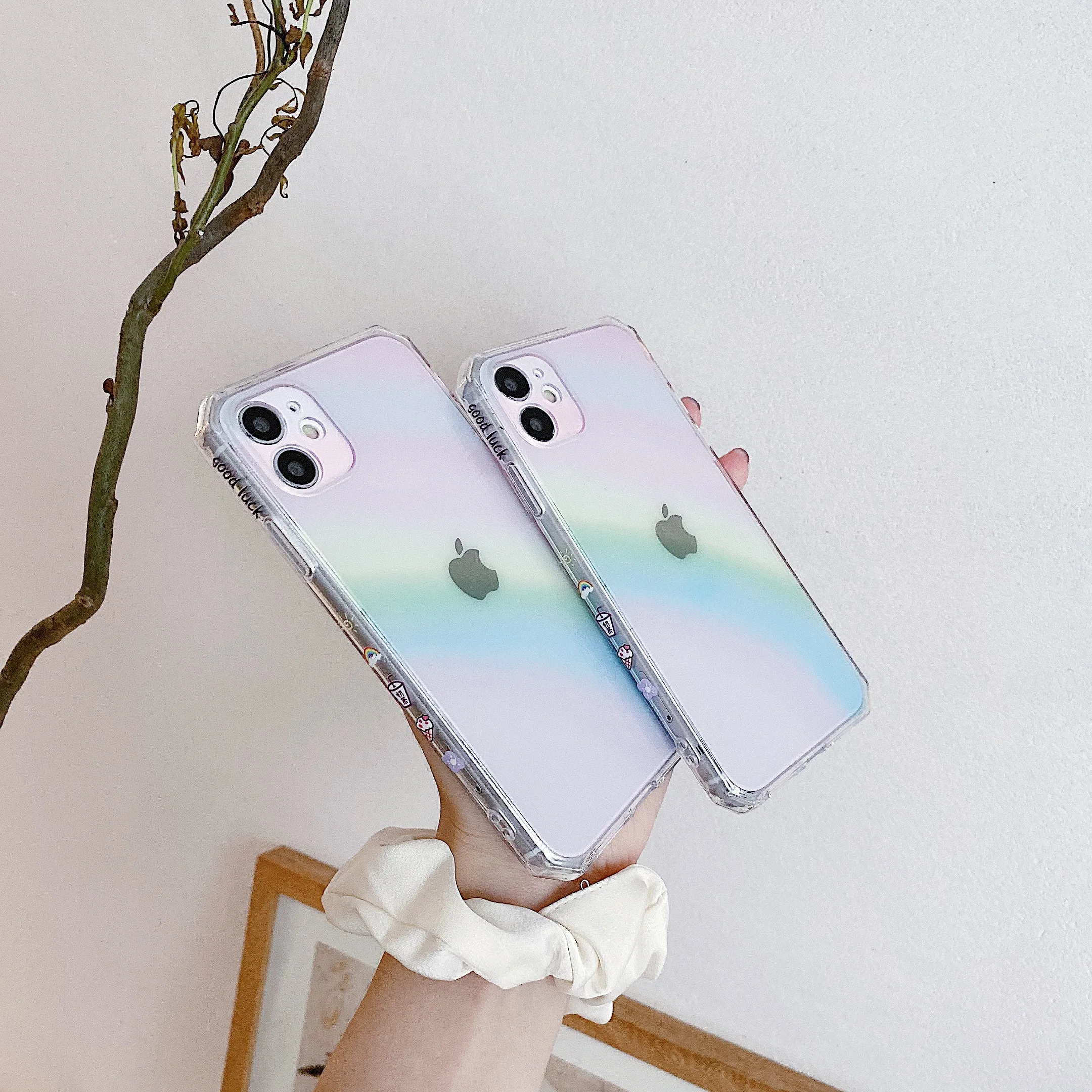 Clear Rainbow Silicon Ultra Thin Soft TPU Case For iphone X Xr Xs max for iphone 12 pro max Transparent Phone Case mobile covers