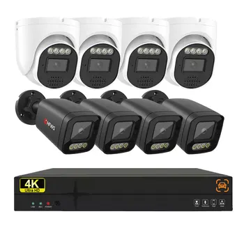 4K  8MP Cctv Camera System 25FPS Vehicle Detection Poe IP Camera 8channel Nvr Video Surveillance Systems  Humanoid Detection