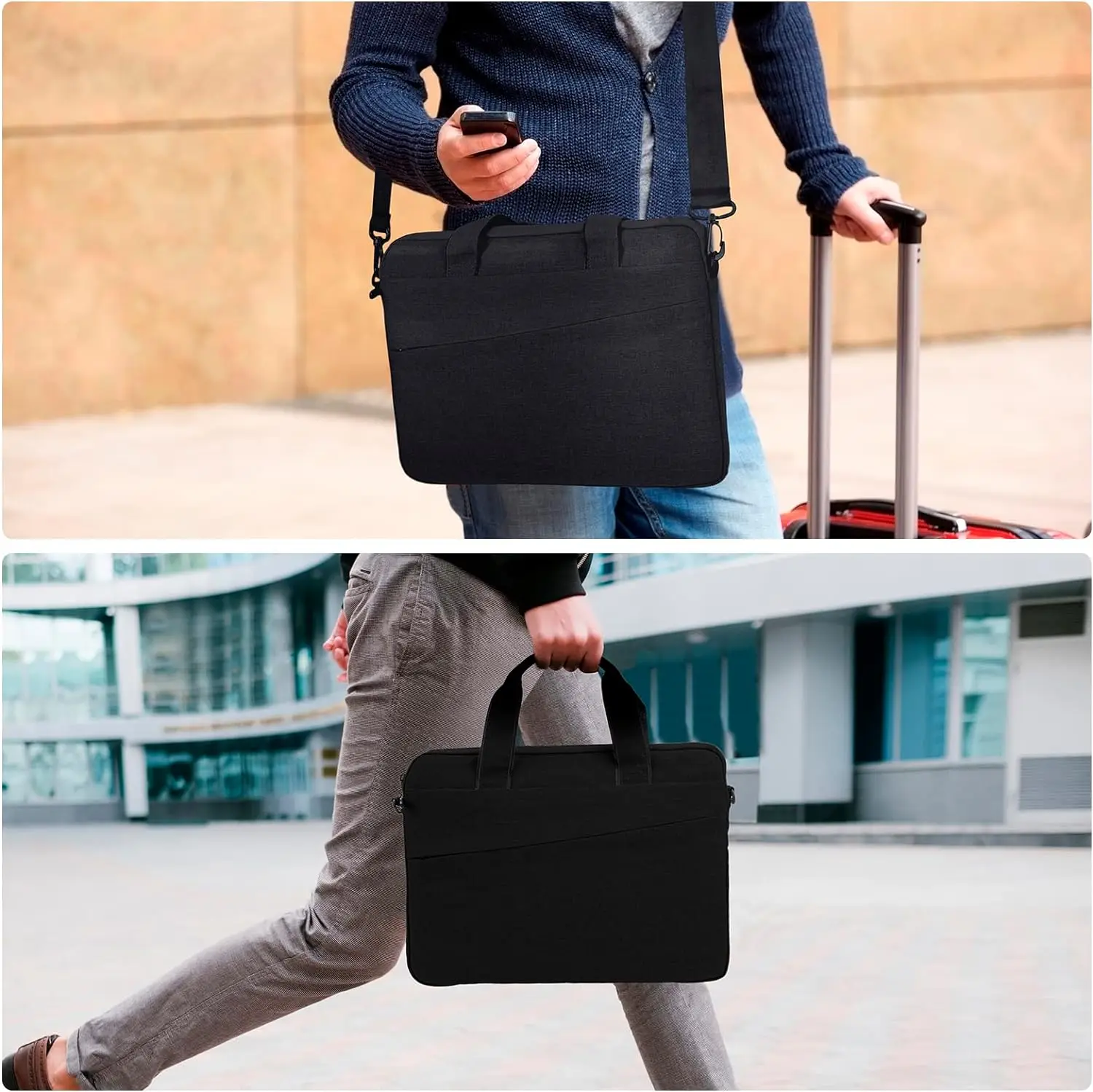 15.6 Inch Laptop Sleeve Bag for Laptop Computer Notebook Protective Polyester Laptop Shoulder Bags Carrying Bag with Handle details