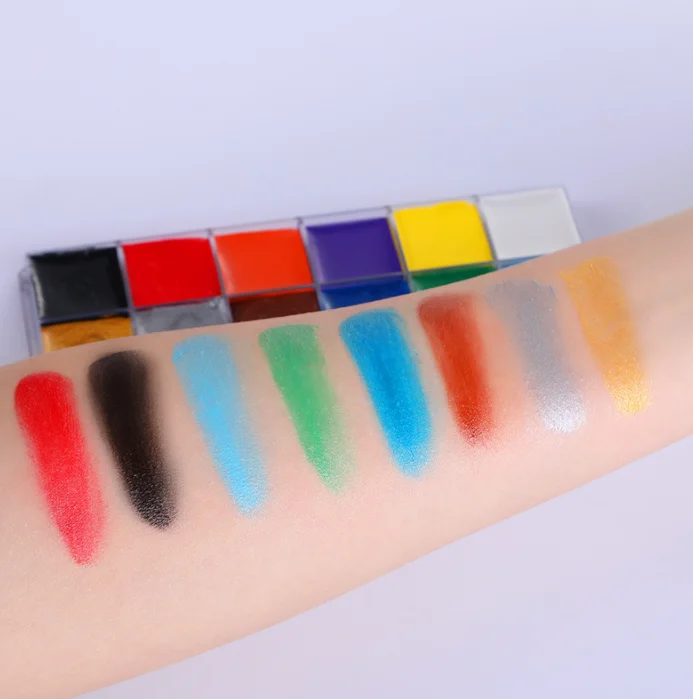 Фестиваль Кубок мира, Живопись тела, игра клоуна, Хэллоуин, макияж, краска для лица, масляное масло, 12 цветов, окрашивание лица, макияж, мигающая татуировка