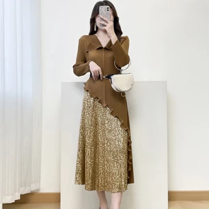 High-end Elegant Pleated Dress - Standard Size, Suitable for Parties and Dates, Plus-size Dress