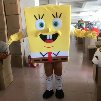 Popular Funny Working Cosplay sponge bob Mascot Costume Cartoon Character For Adults
