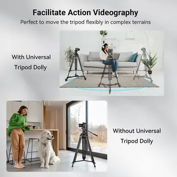 Smallrig Universal Photography Tripod Dolly, Heavy Duty with 3" Rubber Wheels, Adjustable Legs and Carry Bag -3986 detail image