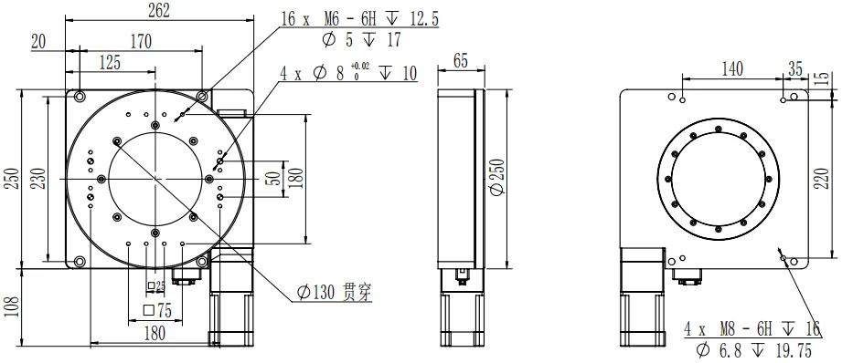 Precision Motorized Rotary Table Diameter 250mm Heavy Duty Rotation Stage Industrial Rotation Stage