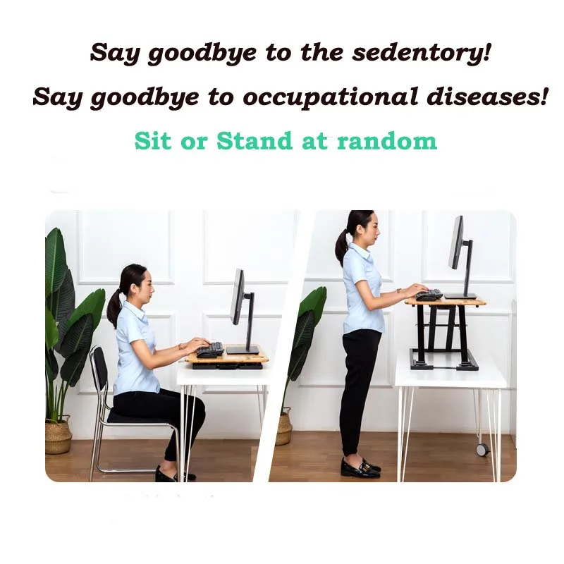 Mounts Standing Height Adjustable Desks Premium Sit Stand Converter Laptop Computer Stand Riser Table Workstation
