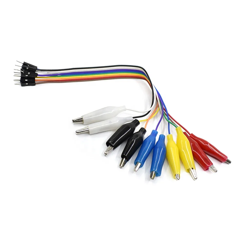 Двухсторонние зажимы типа «крокодил» 20/30 см 10 контактов скакалка штекер зажим испытательный провод перемычка кабель Dupont Line соединение «сделай