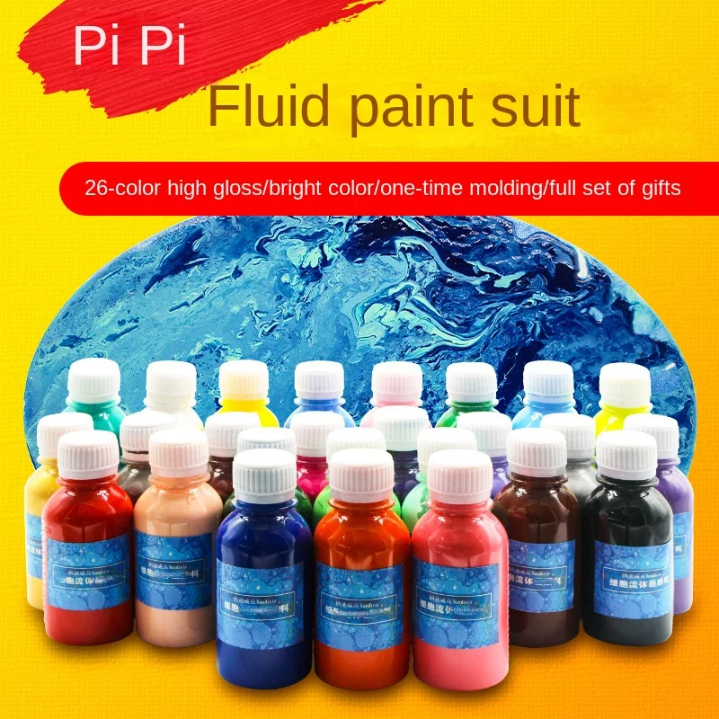 High Gloss Acrylic Fluid Painting Set 26 Colors 100ml250ml500ml ...