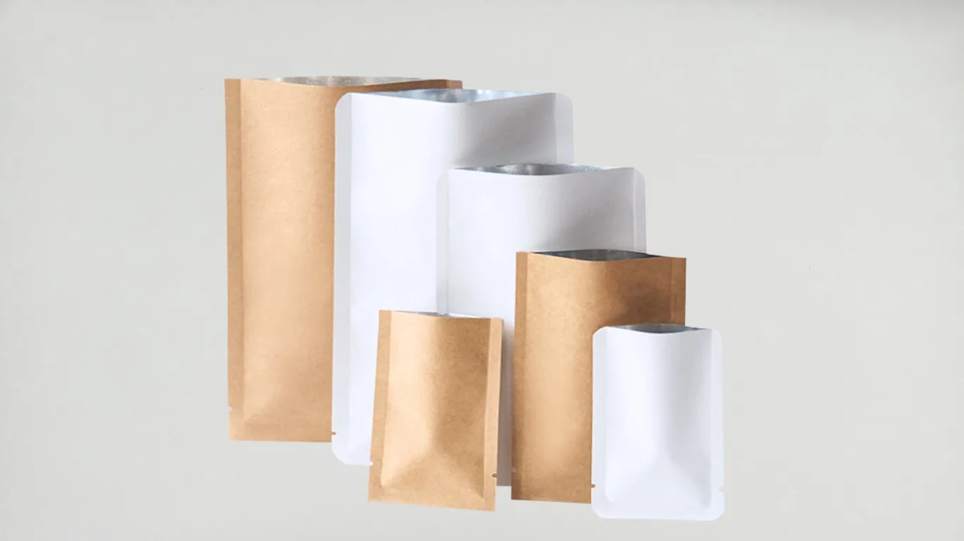 10x15cm Recyclable Kraft Paper Aluminium Foil Heat Seal Bag Food ...