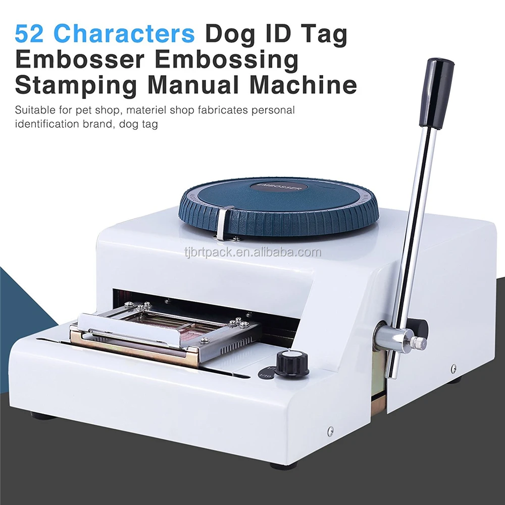 52Code Dog Tag Embosser Letters Manual Number Stainless Steel Plate  Embossing Machine Factory Low Price