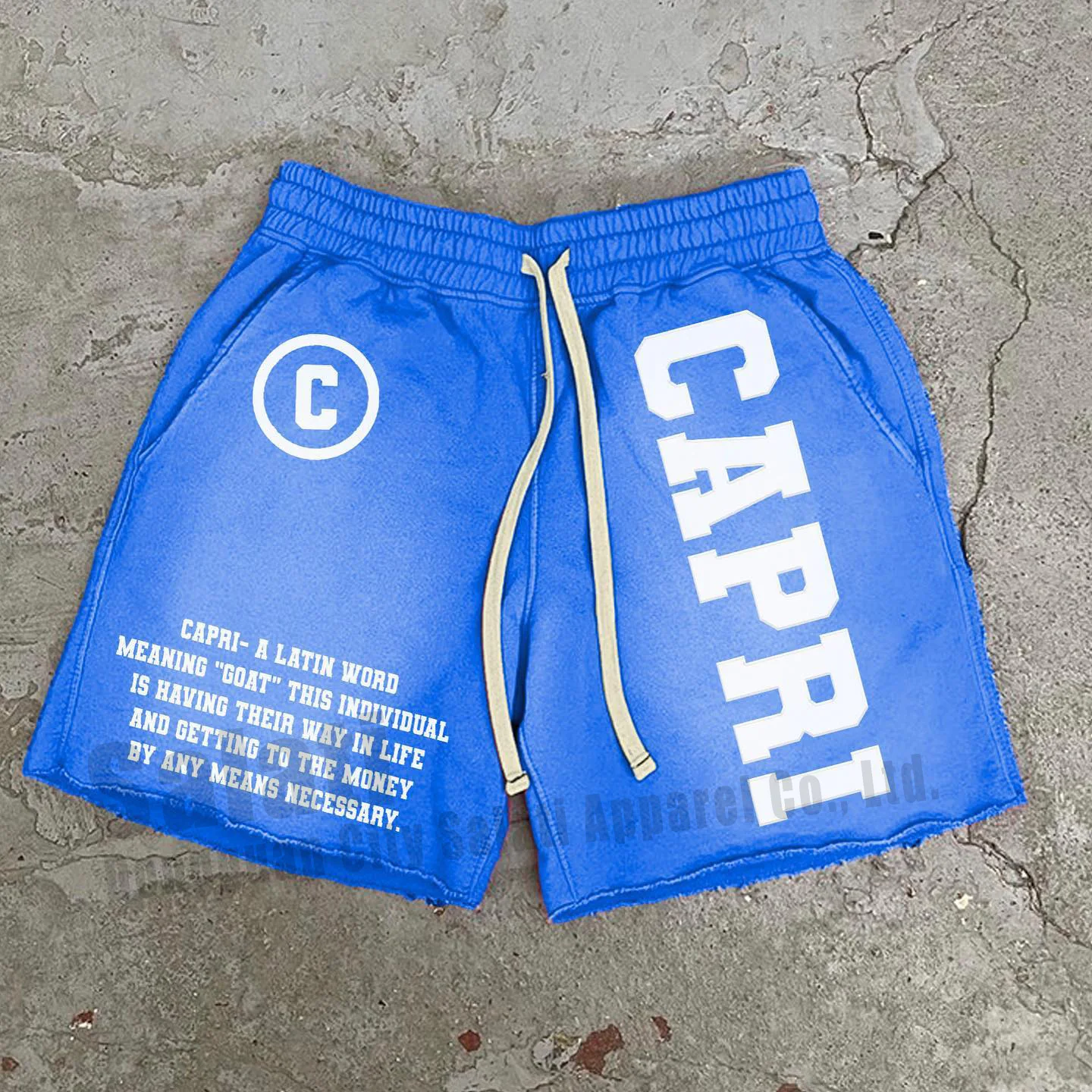 Custom Men Distressed Faded Sweat Shorts Printed Embroidery 100% Cotton French Terry Raw Edges Summer Acid Wash Shorts Uniesx gallery 4