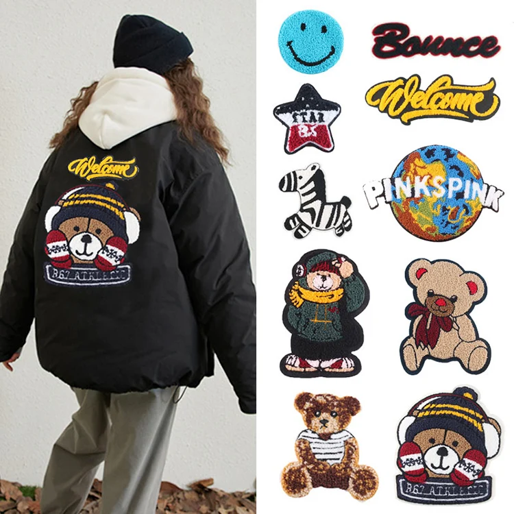 Cartoon large patch alphabet embroidery towel embroidery cloth clothing