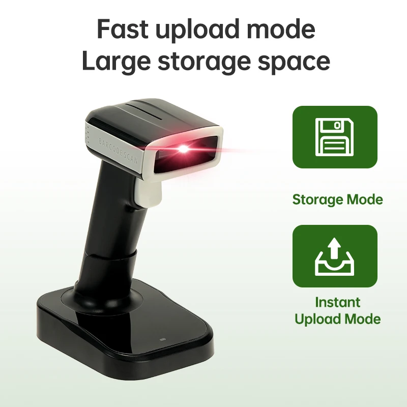 Quick Scanning Qr Code Barcode Reader 1d 2d Wireless Usb Bt Handheld ...