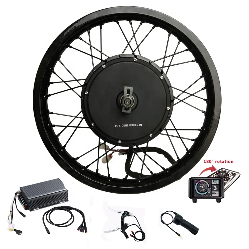 Super Power Fast Speed QS 205 V3 72v 1000w 2000w 3000w 5000w Electric Bike Motorcycle Hub Motor Kit With SABVOTON Controller