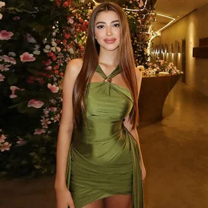 2026 Summer Empire Halter Casual Solid Color Wrap Bodycon Pleated Sleeveless Plain Dyed Women Mini Sexy Dress