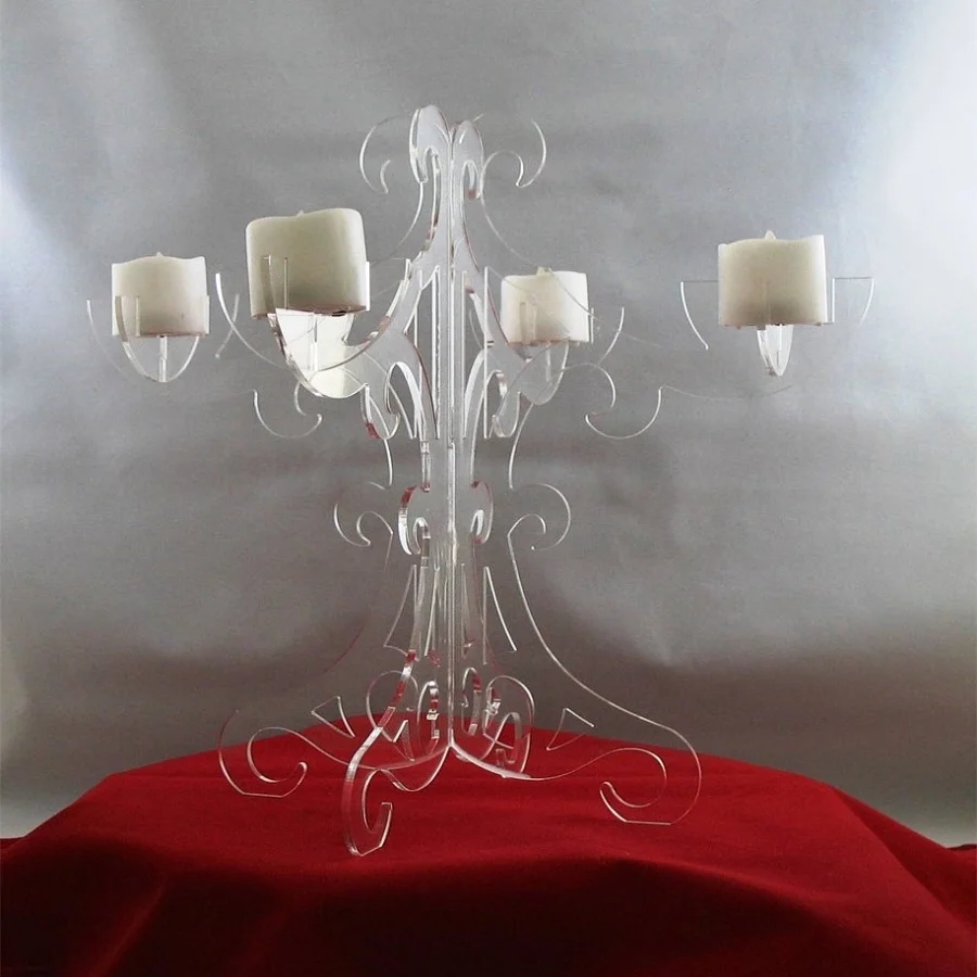 Акриловая подсвечник Lucite для банкета, вечеринки, свадьбы и Рождества