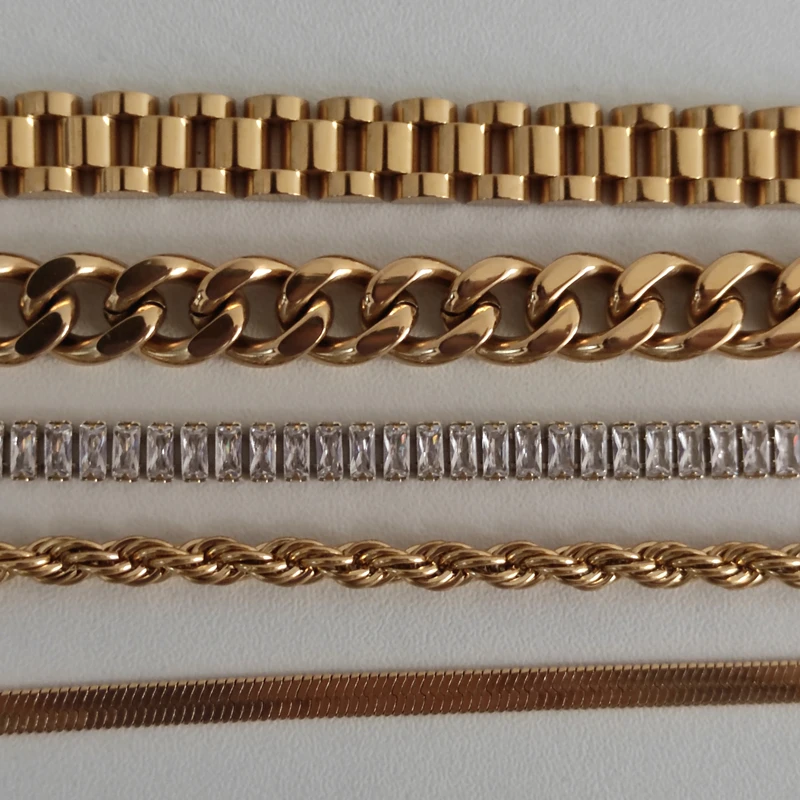 High End Stainless Steel Tarnish Free Jewelry Women 18k Gold Plated