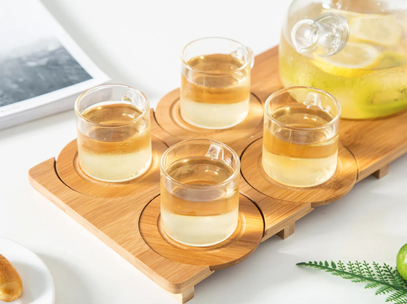 Japanese-style Heated Glass Flower Teapot Tea Set