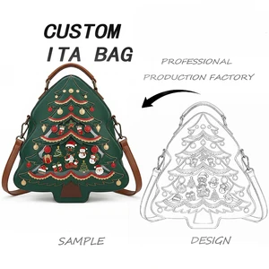 Custom Manufacturer Fashion Lolita Handbag Women'S Pu Leather Ita Crossbody Tote Bag Clear Window Pin Display