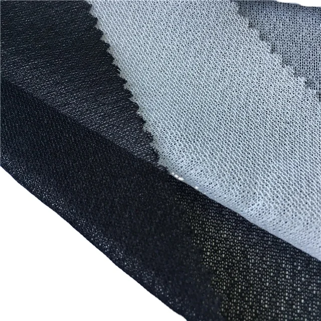 Recycled PA Coating Double Dot Fusible Iron on Tricot Knitted Interlining  Interfacing Fabric for Jacket