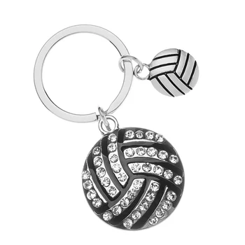 Custom Metal Fashion Sport Ball Key Chain 3d Mini Volleyball Keychain