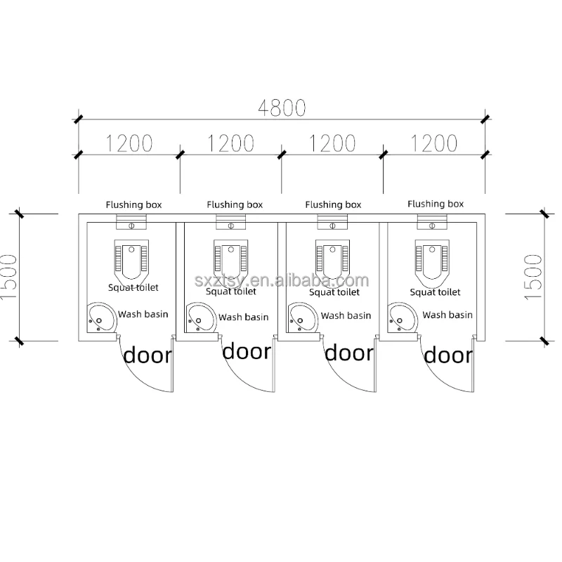 Practical Person Public Prefab Toilet Portable Toilet Modern Squat