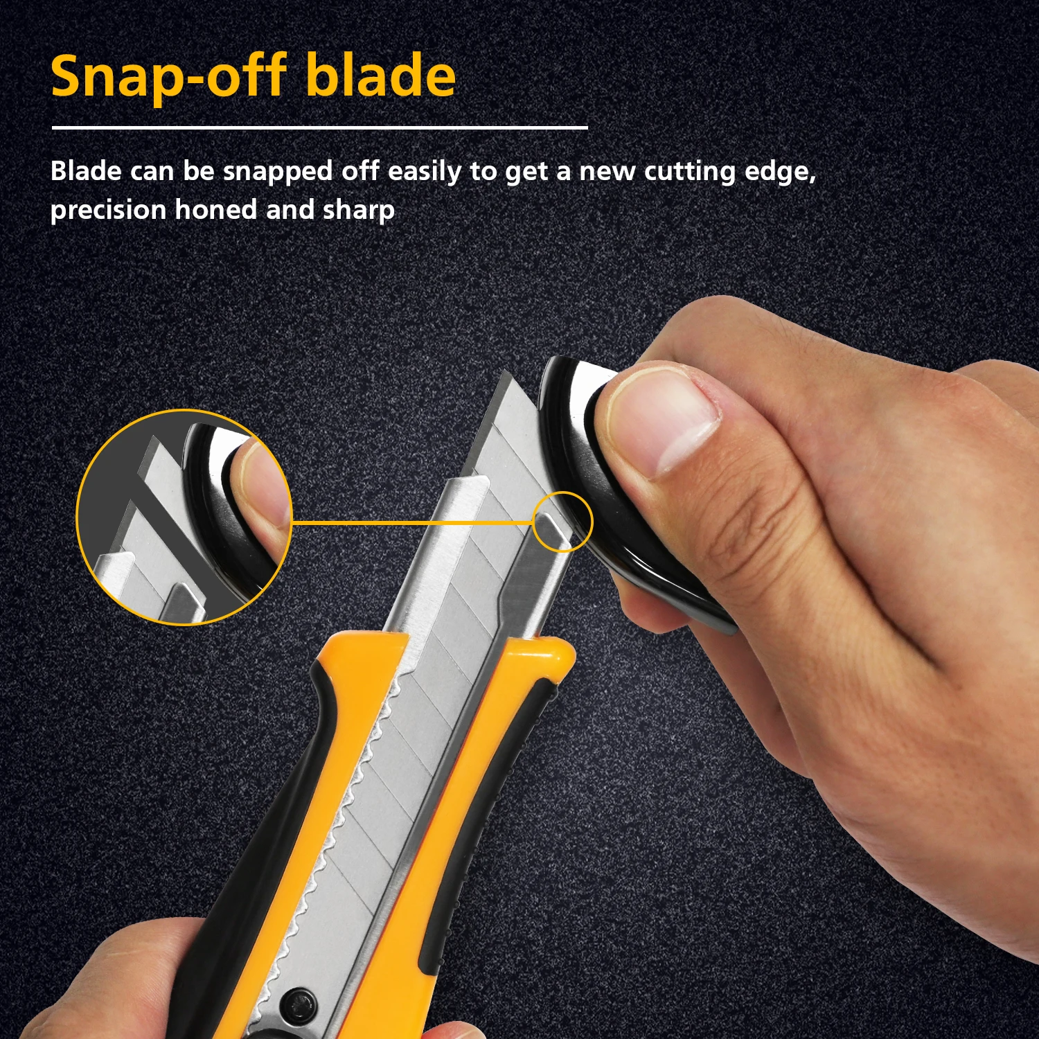 スナップオフロックブレード付き18mmツイストロック格納式