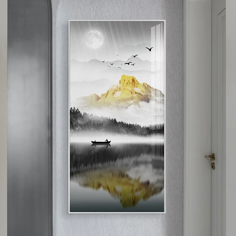 Sail Diamond Crystal Porcelain Painting 3d Wall Art Decorative Paintings Black Aluminum Frame