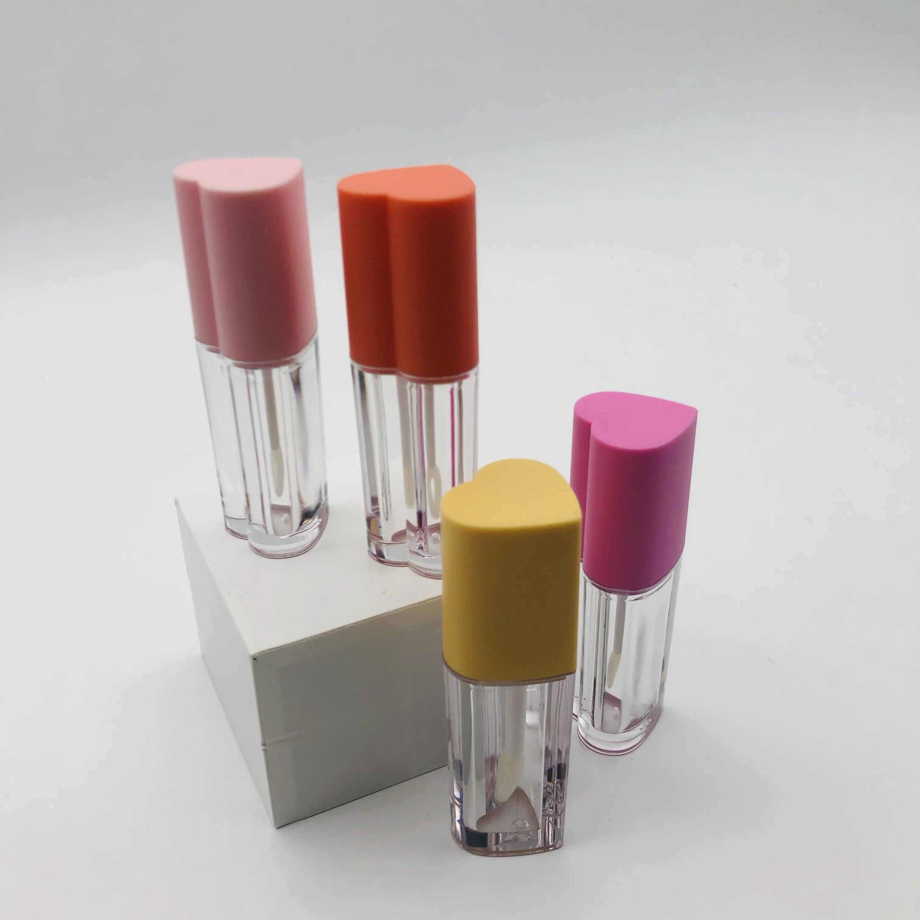 Lip Gloss Tubes 5ml Heart-shaped Multi-color Cute Lip Gloss Containers ...