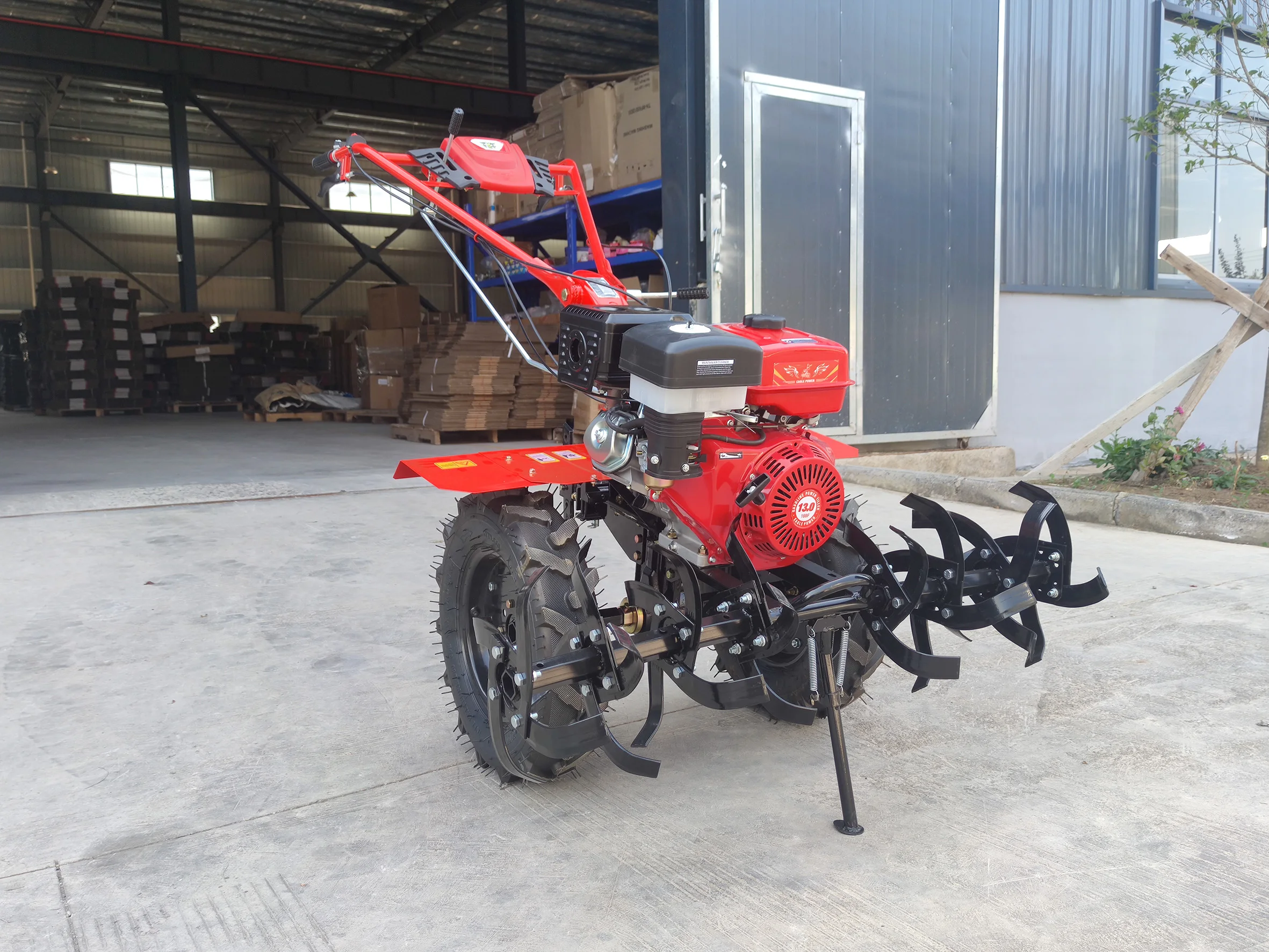 Factory-Made 13hp Power Tiller Small Mini Gasoline Cultivator Manual Ploughing Machine for African Farm Industries Used Gearbox