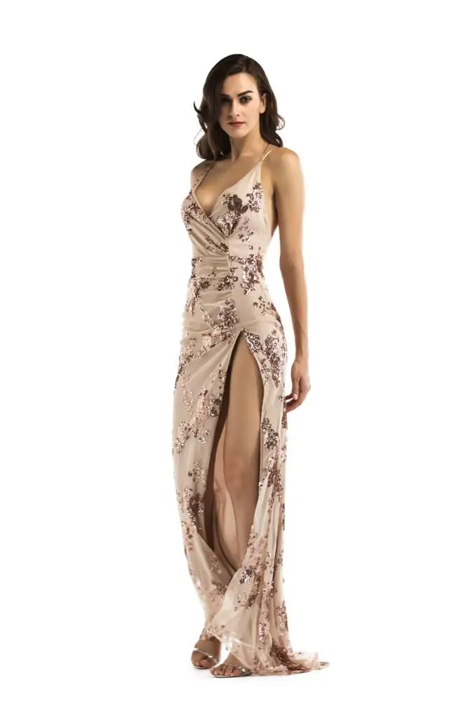 Женское длинное вечернее платье-комбинация с открытой спиной для выпускного вечера, женское элегантное вечернее сексуальное платье макси для женщин