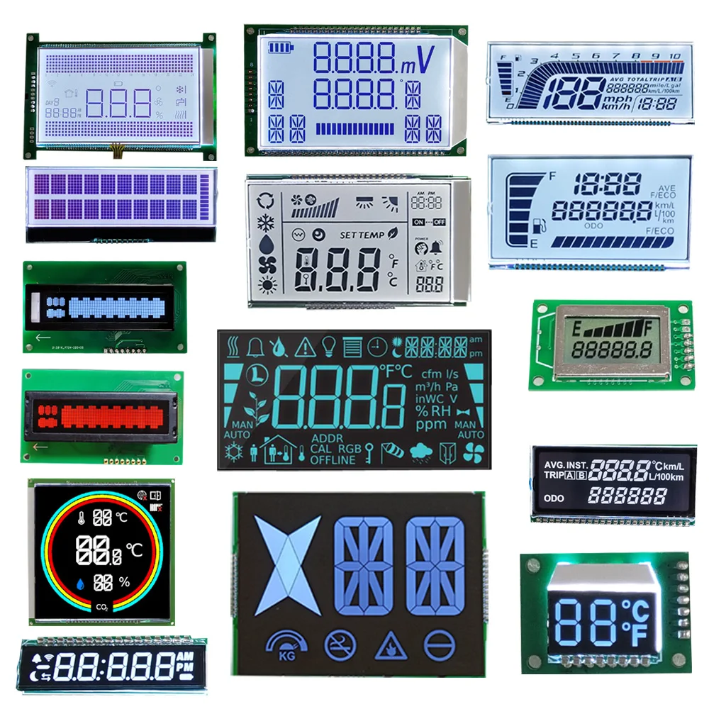 7セグメント数値液晶ディスプレイ5桁、白色バックライト付き